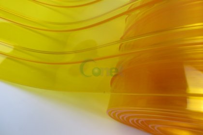 Ribbed Clear Yellow PVC Strip